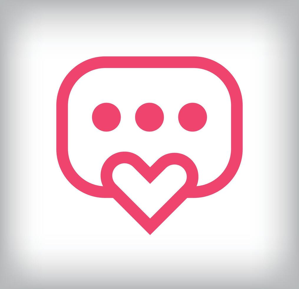 Unique linear heart speech bubble logo design. Simple geometric corporate identity design. vector