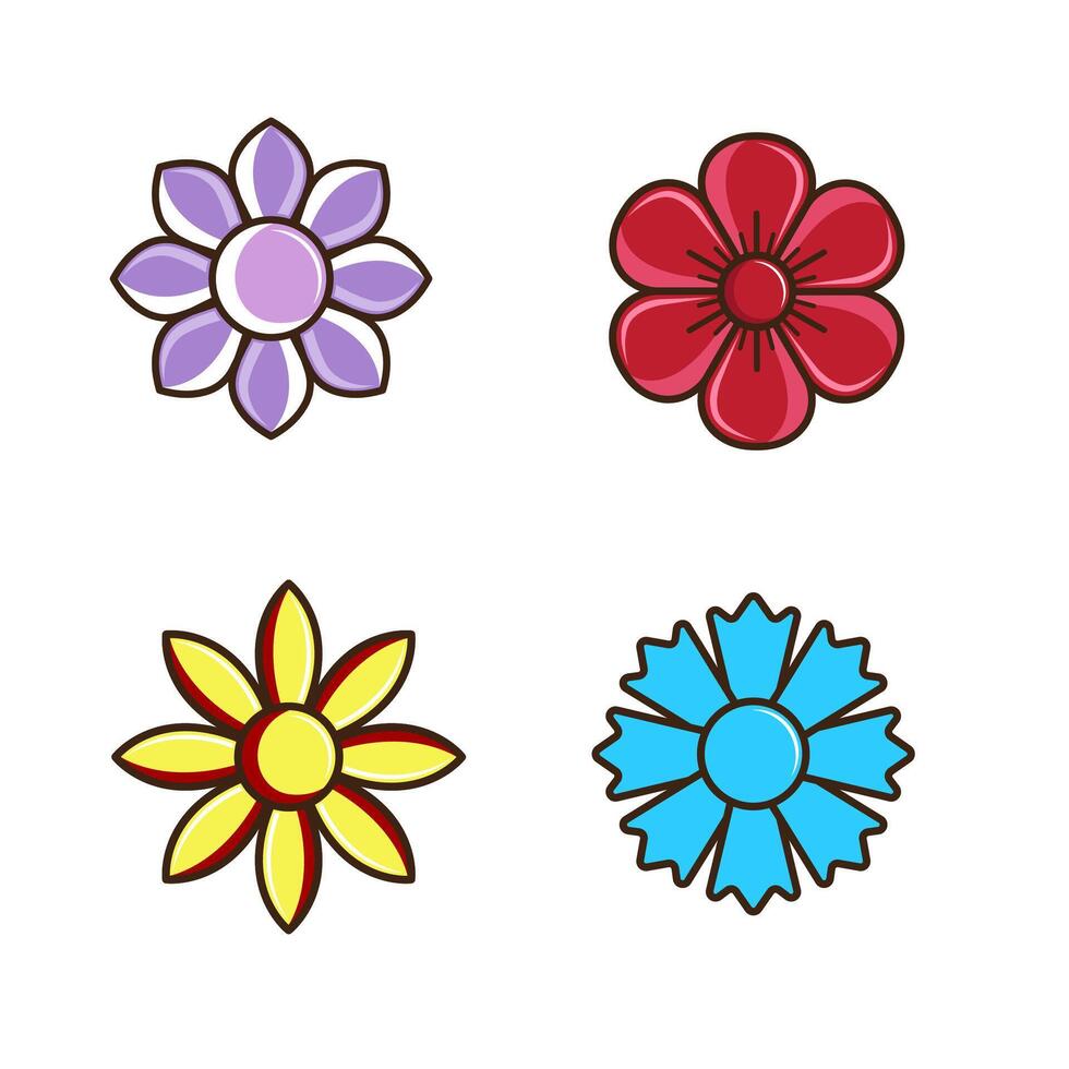 flower for coloring page vector