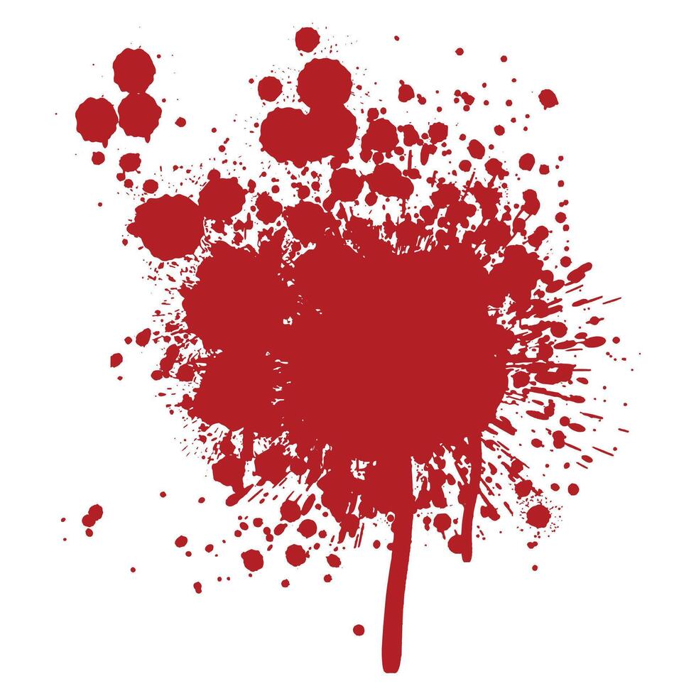 Blood Splatters flat icon with Splash Liquid Stain and Ink Spots vector