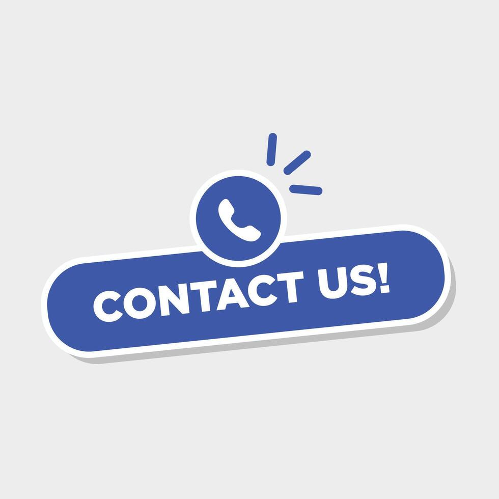 Contact us sticker button label badge flag sign symbol vector