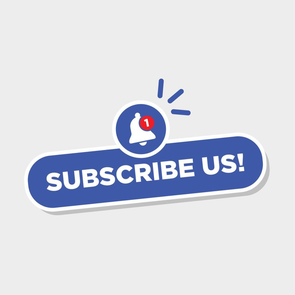 Subscribe us sticker button label badge flag sign symbol vector