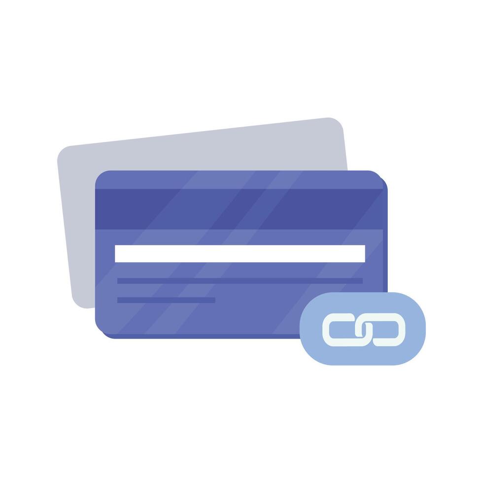 link to bank account, connect to debit card concept illustration flat design vector