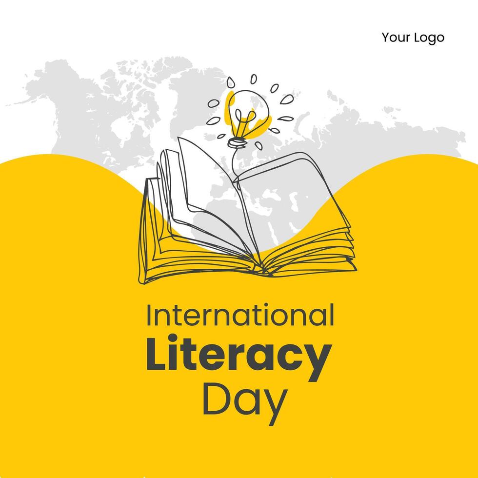 Literacy day social media post design vector