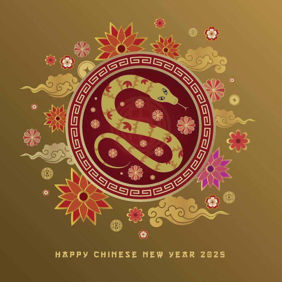 Chinese new year 2025. Year of snake. vector