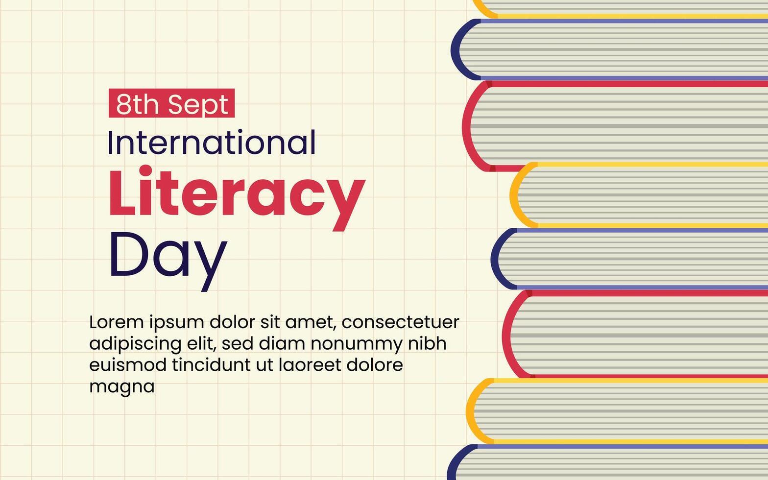 8th sept literacy day banner design vector