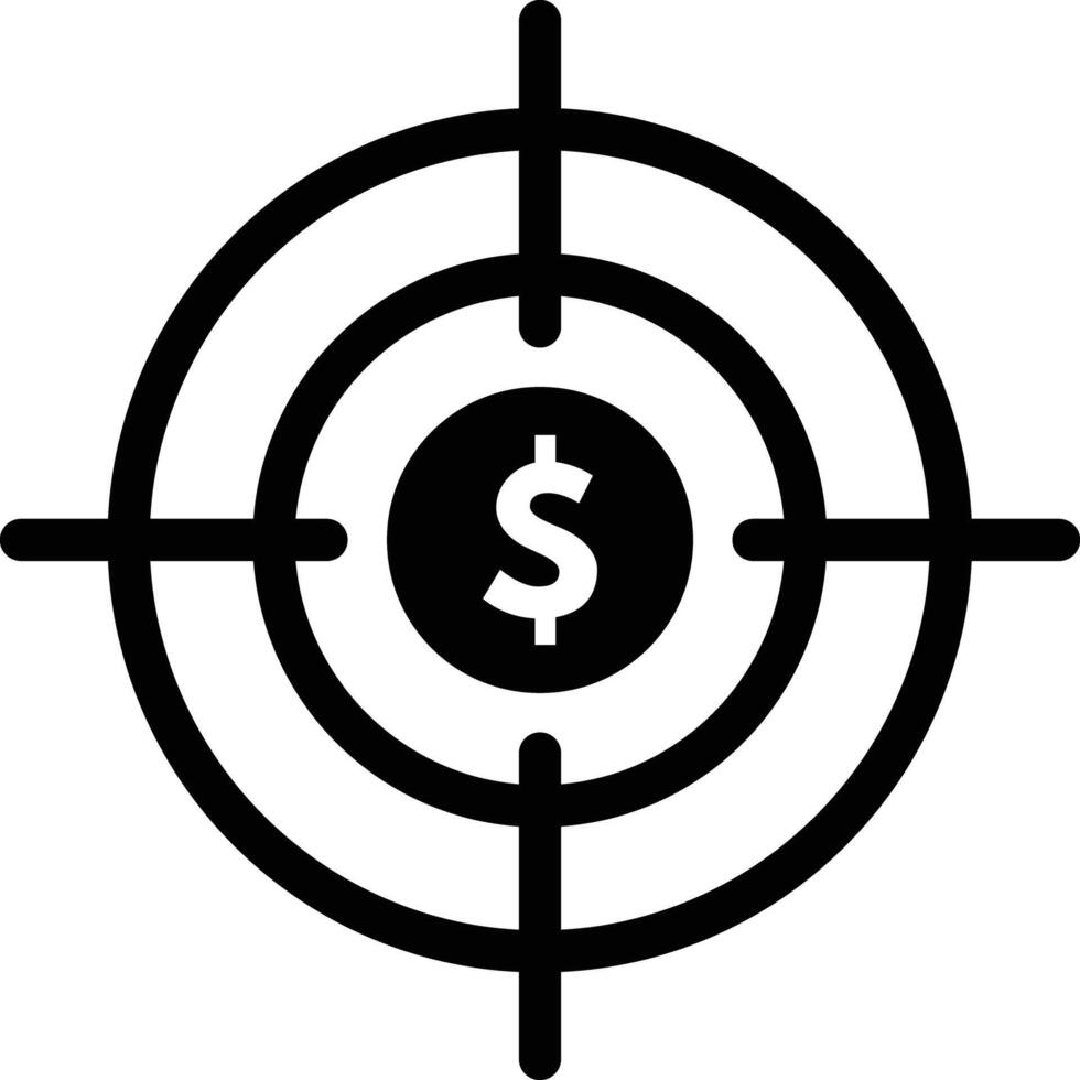 Dollar in the target icon . Investment target icon . Dollar target icon vector