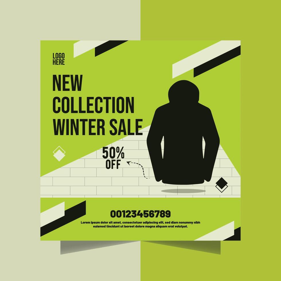 winter collection flyer vector