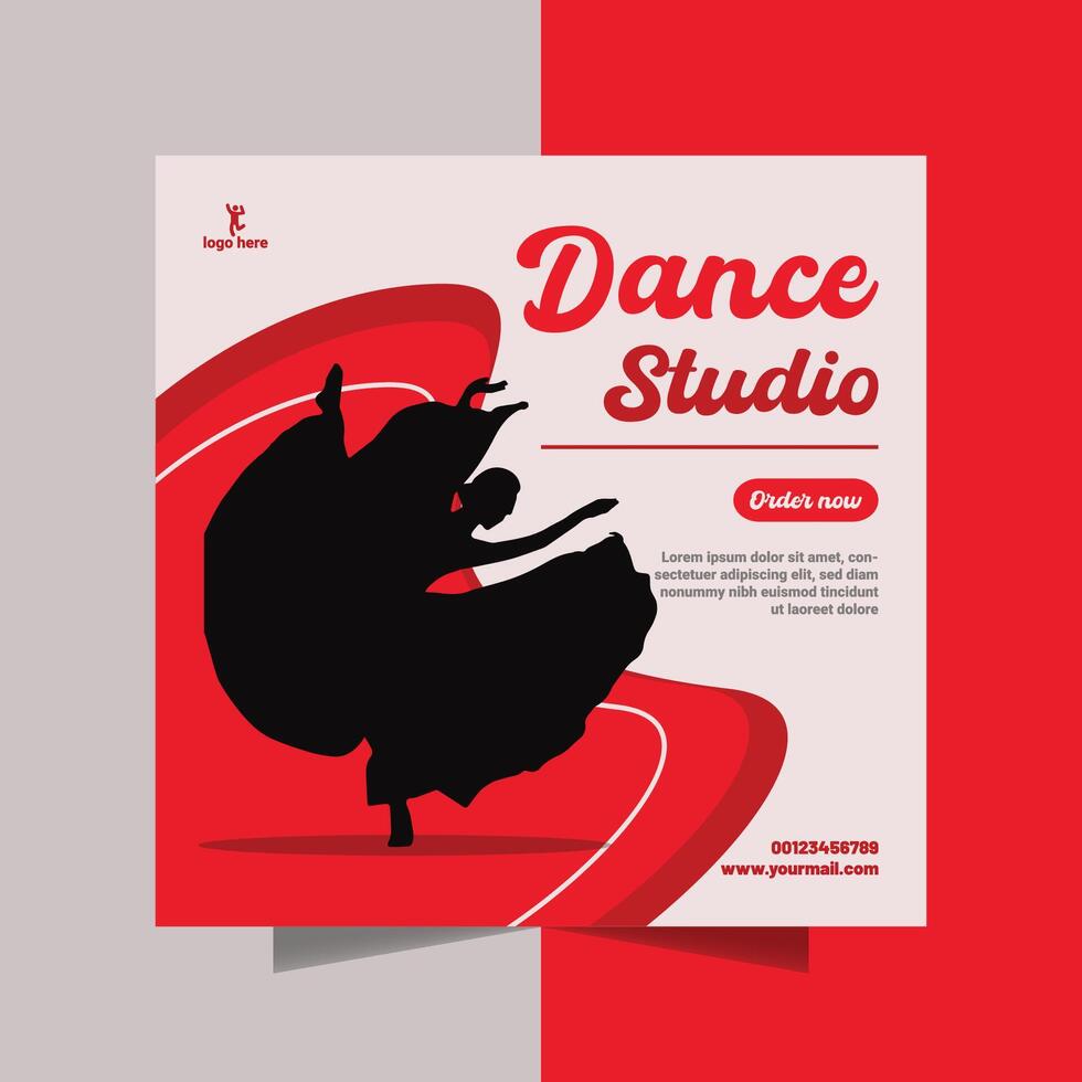 dance studio poster design vector