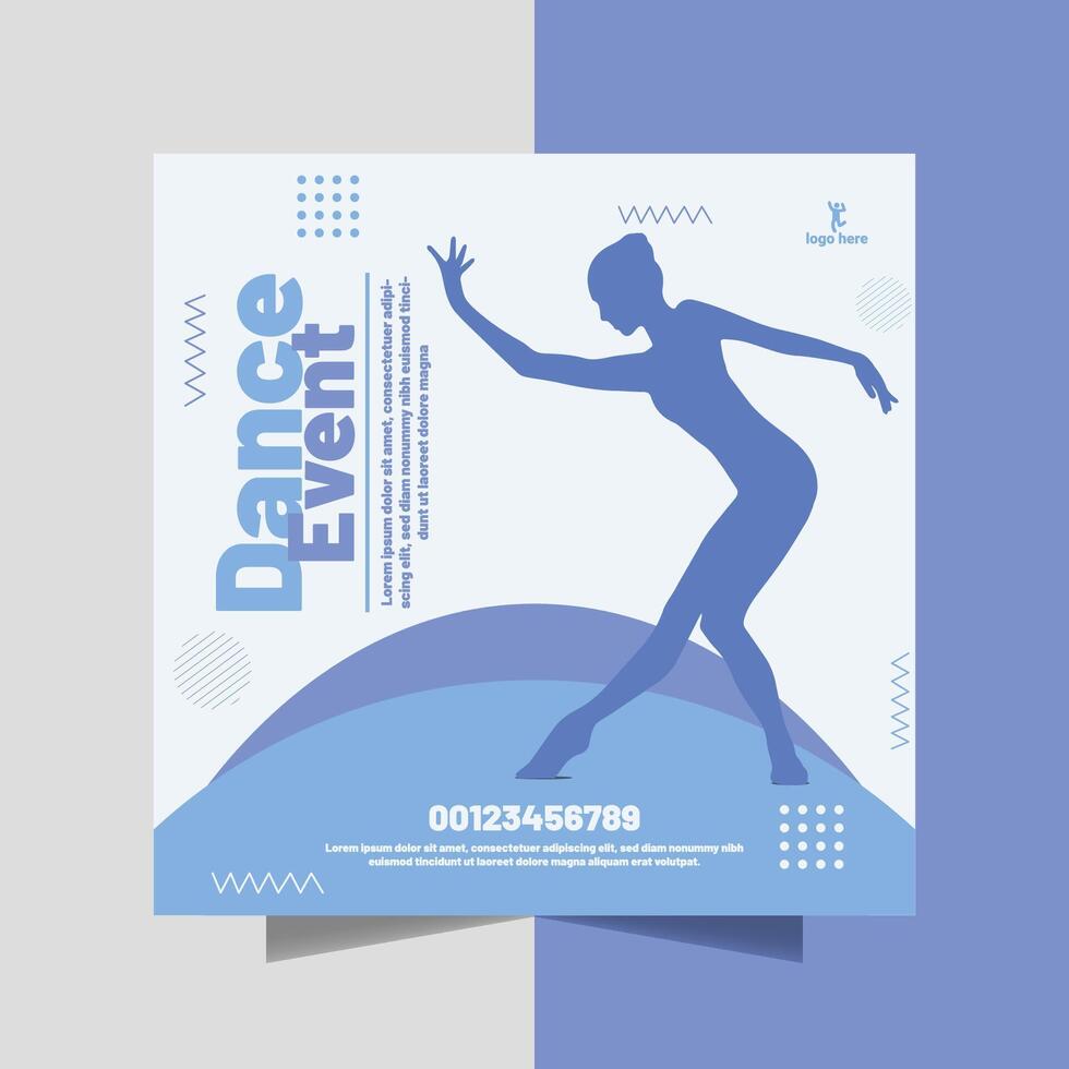 dance studio poster design vector