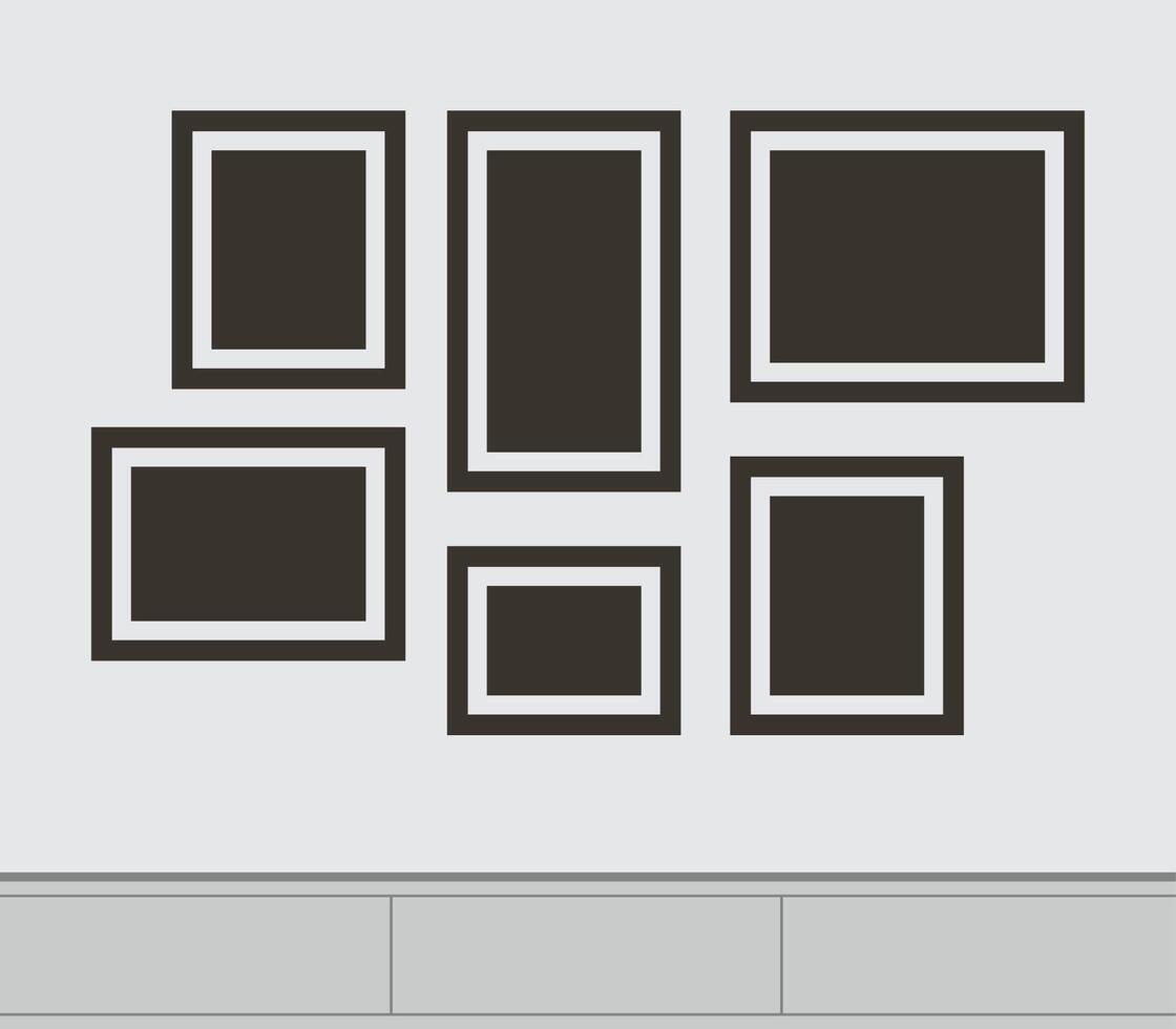 modern Photo frame collage to decorate wall vector