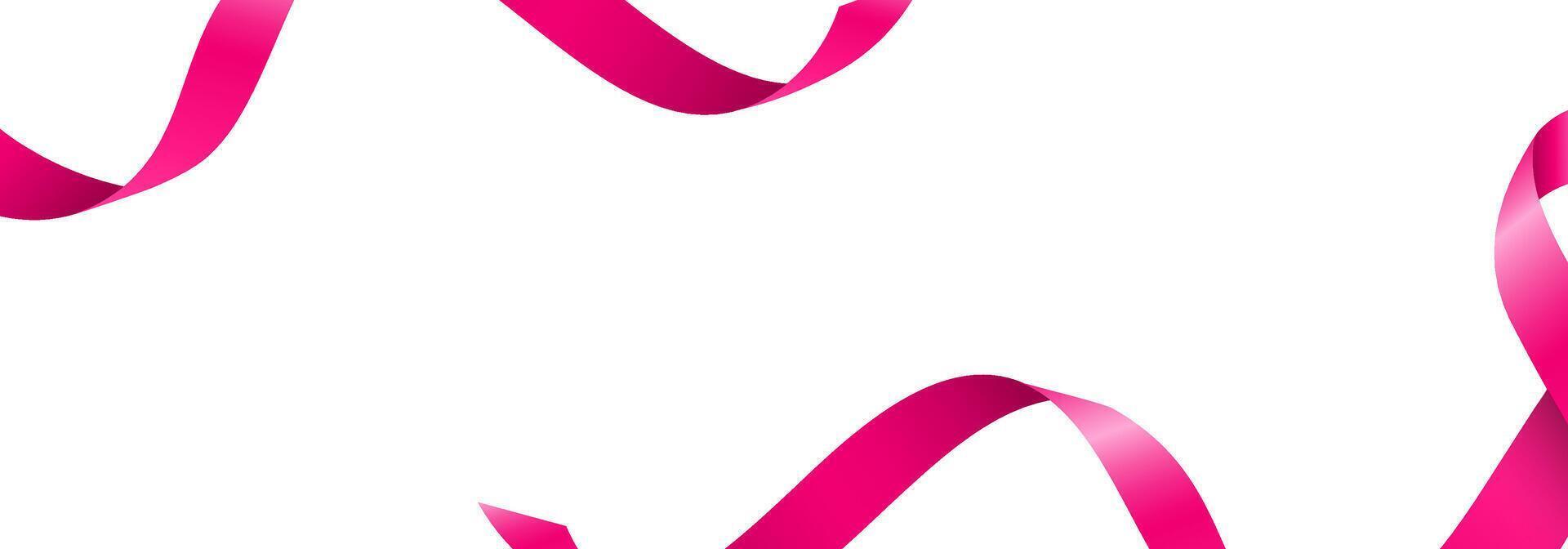 pink ribbons in transparent background template vector