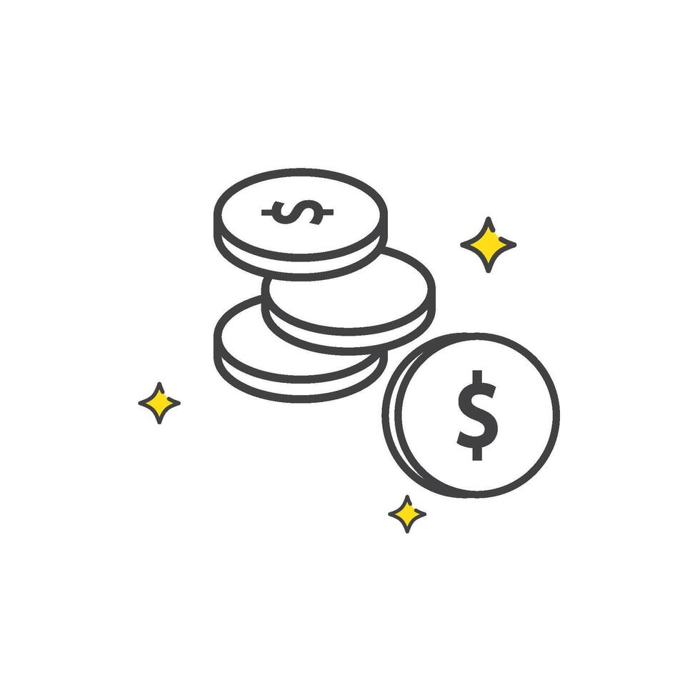 Money stack icon, illustration vector