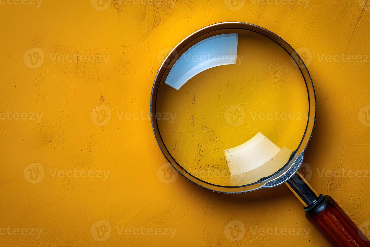 Magnifying Glass on Yellow Background for Exploration and Research Concepts photo