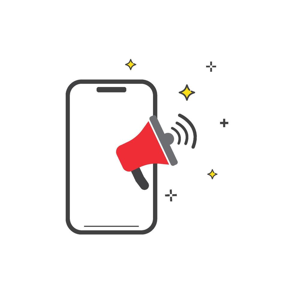 Smartphone with megaphone vector