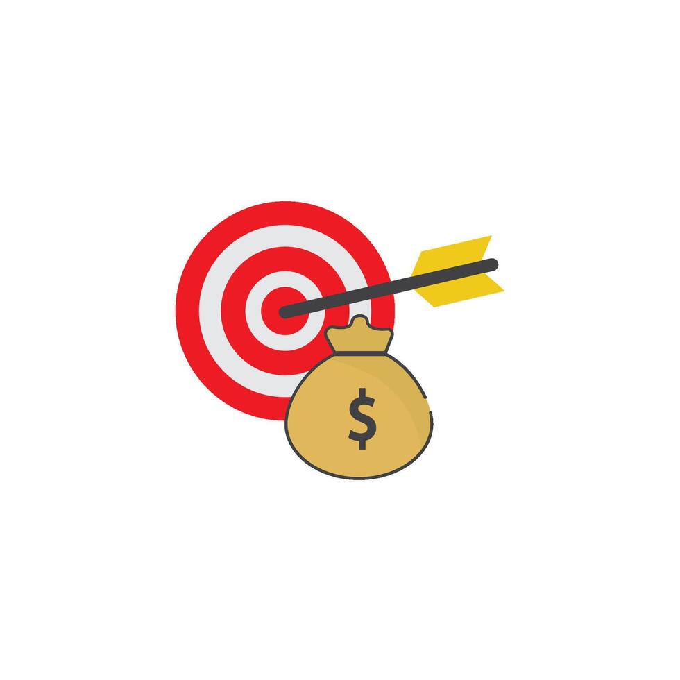 Red target with yellow arrow vector