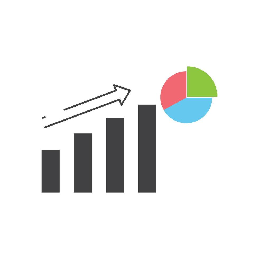 Arrow and pie chart vector