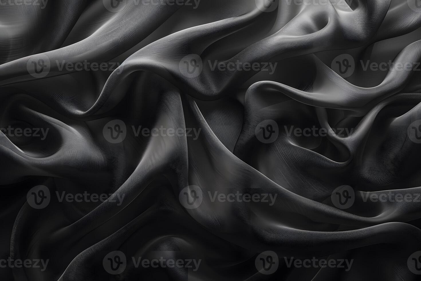 Elegant Waves of Black Fabric Texture for Luxury Design and Decor photo