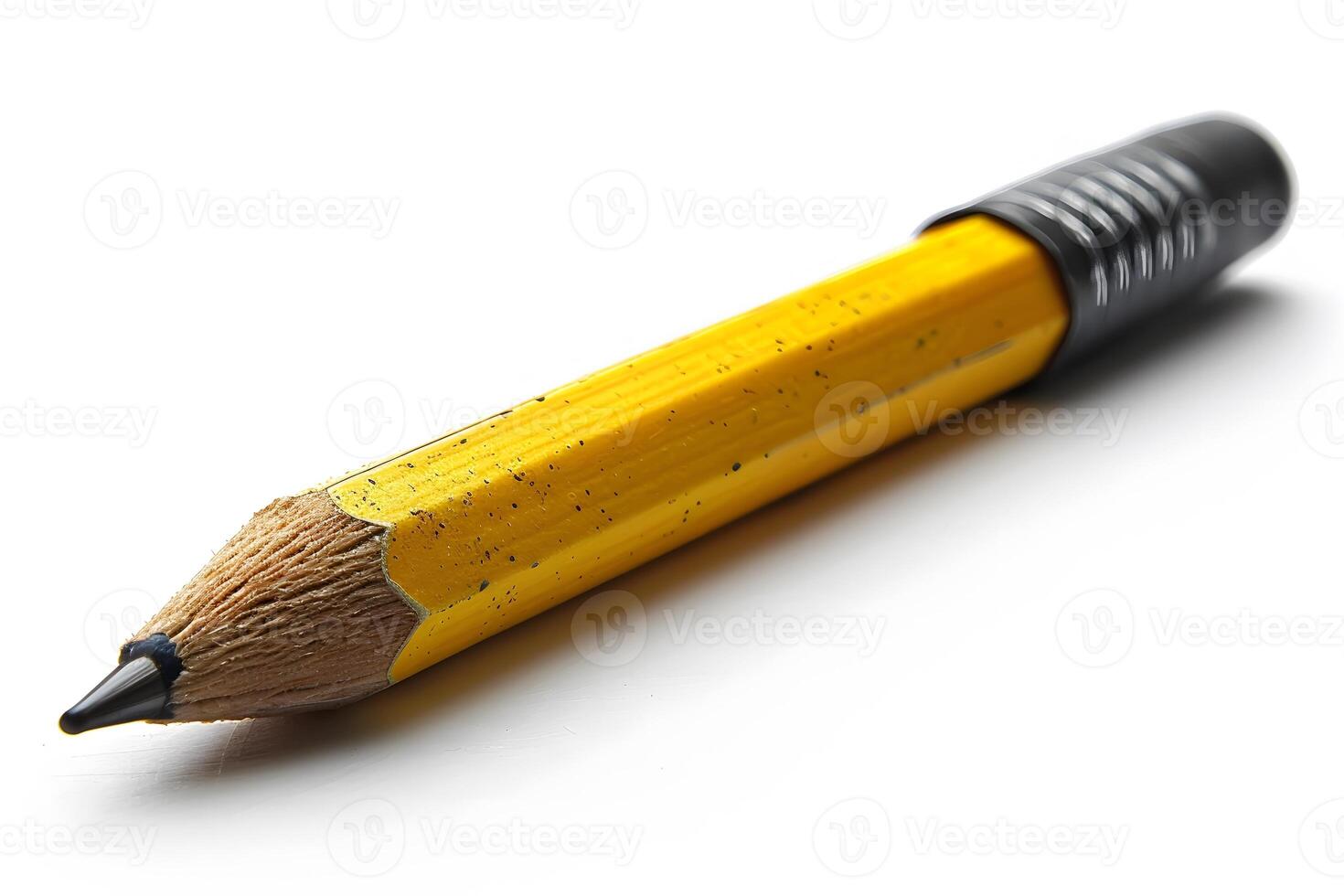 Detailed Yellow Pencil on White Background for Education and Art Concept photo