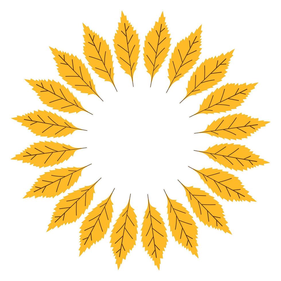 Round Frame with autumn Leaves. Circle textbox vector