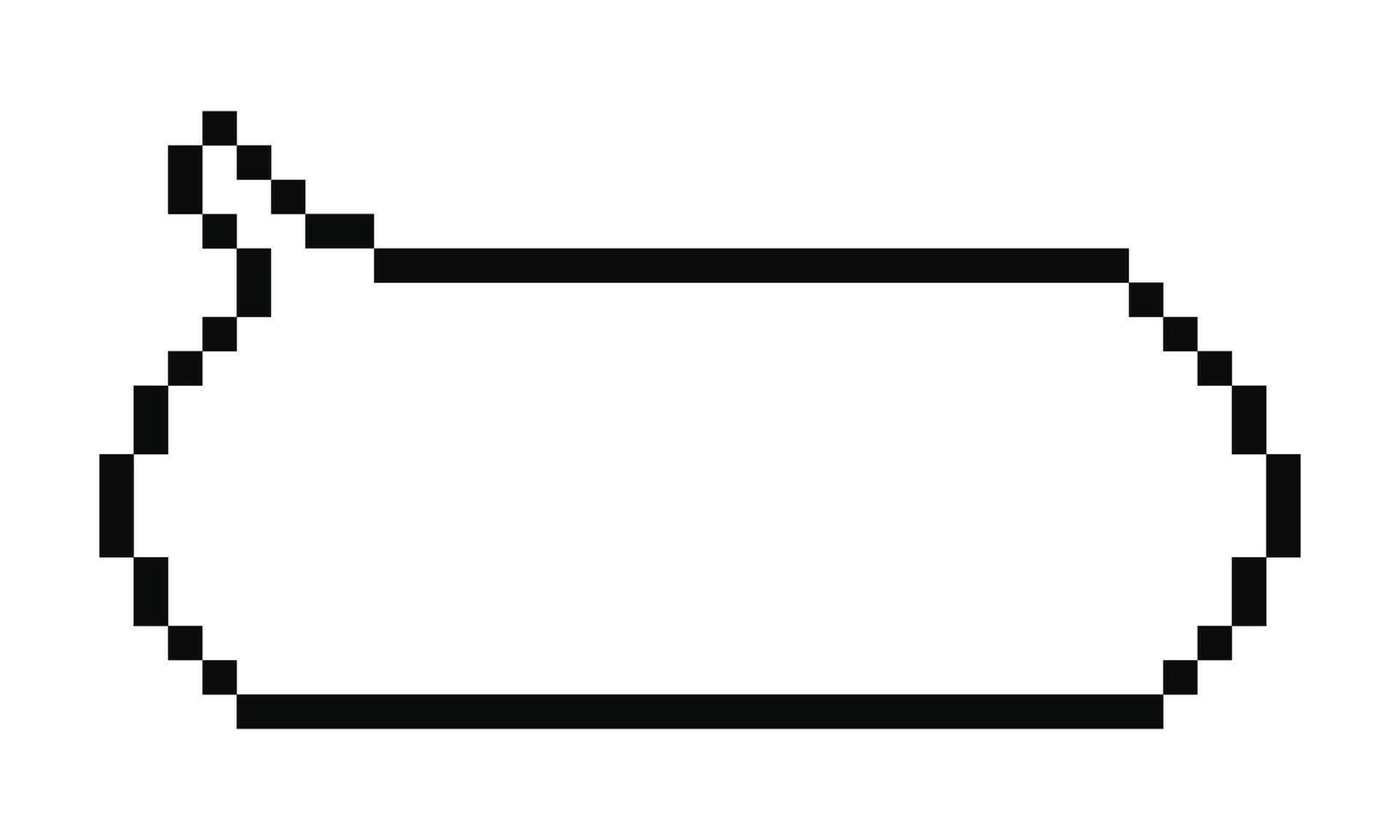 Pixel speech bubble cloud 8 bit y2k digital retro message. Game talk box, comment. Text frame border. vector