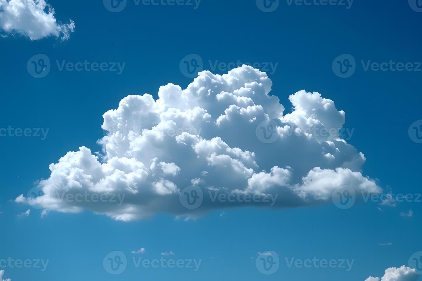 Fluffy White Cloud Against a Vibrant Blue Sky - Ideal for Nature and Weather Themes photo
