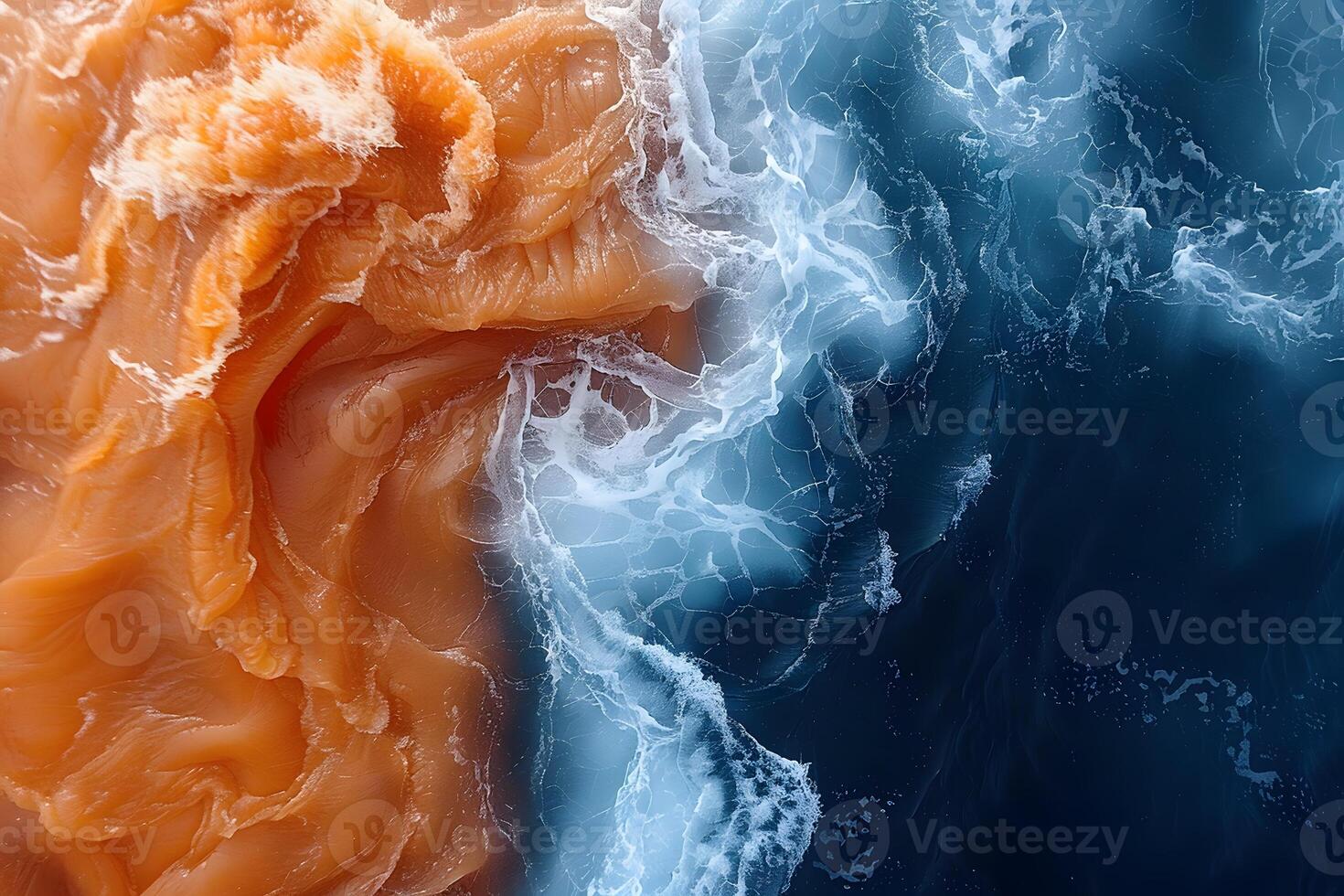Abstract Aerial View of Turbulent Ocean Waves in Contrasting Colors for Wall Art photo