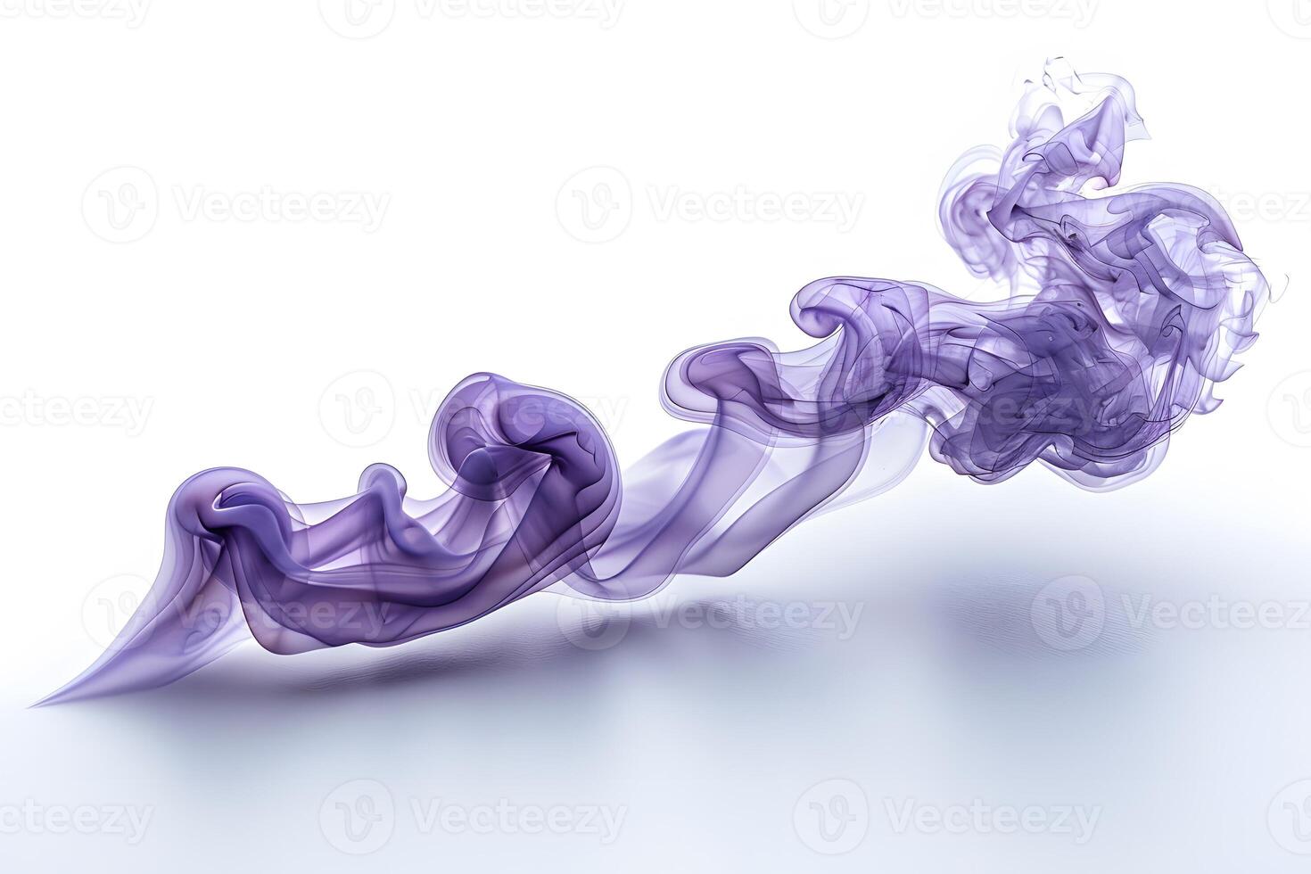 Abstract Flowing Purple Smoke on White Background - Design for Posters and Prints photo