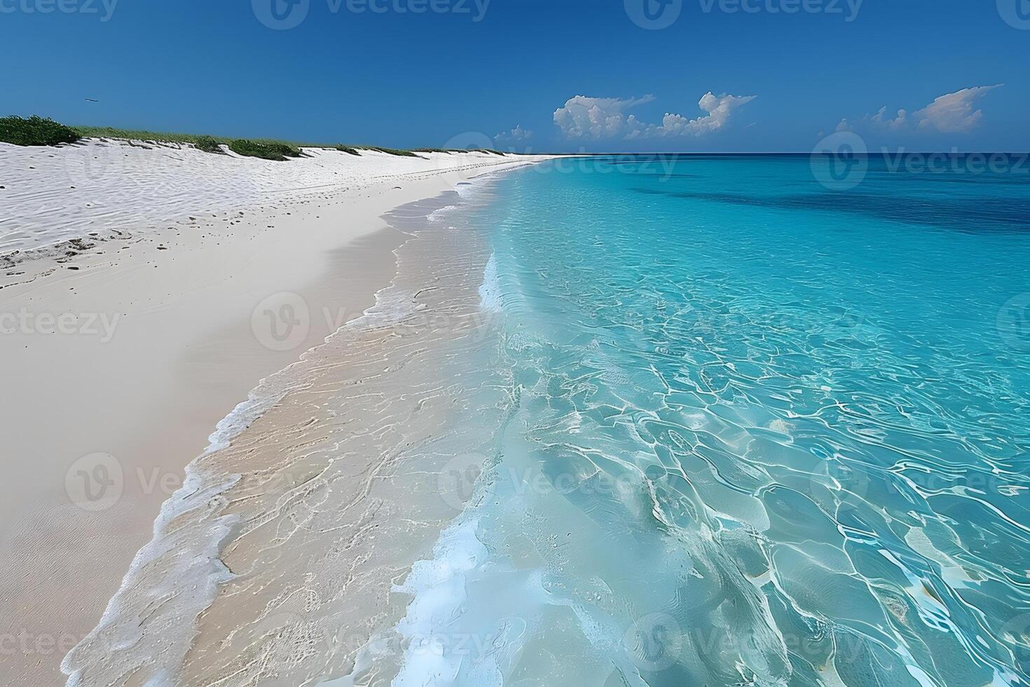 Tranquil Tropical Beach with Azure Waters and Pristine Sand for Summer Travel photo