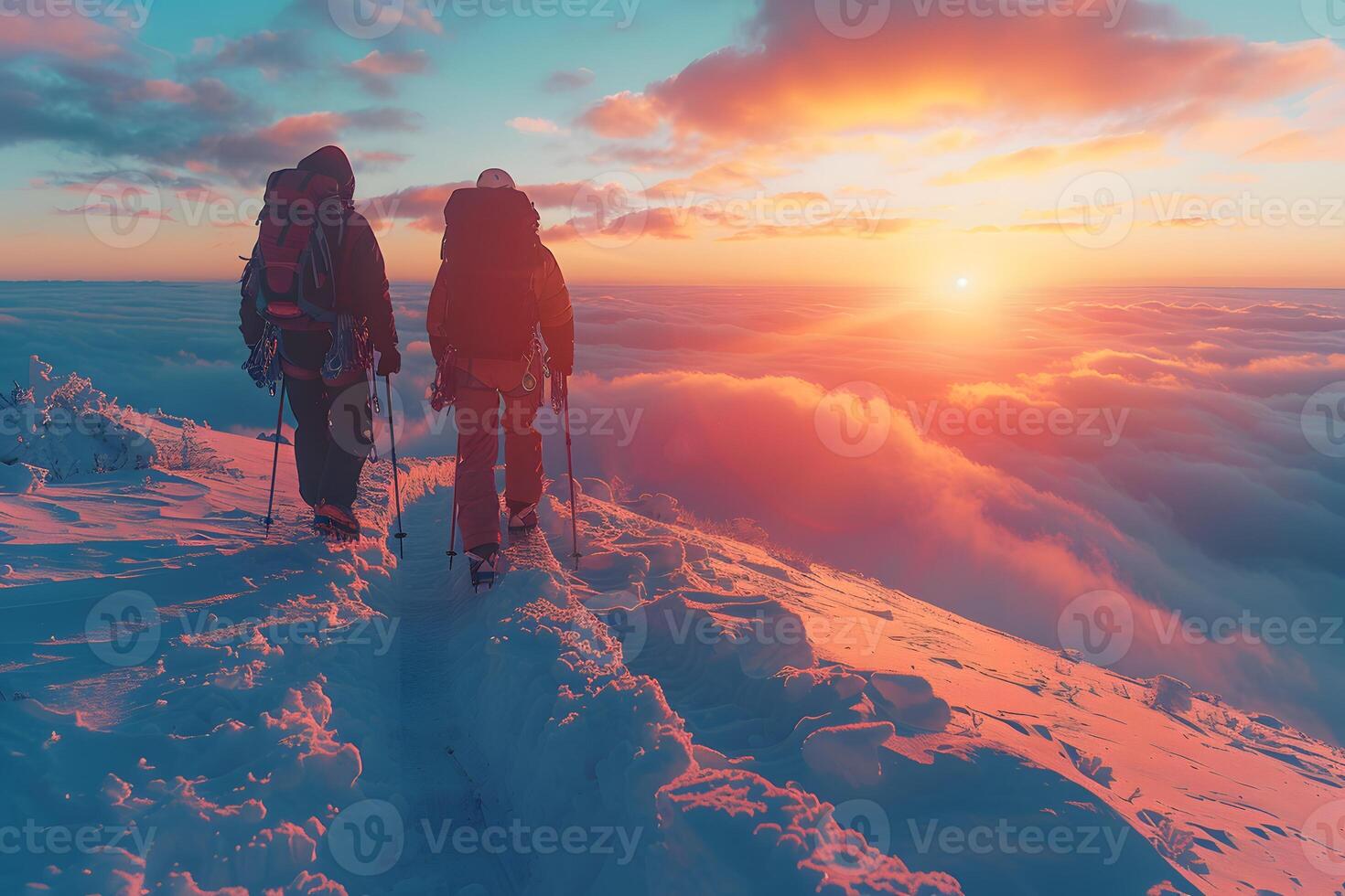 Adventure Above the Clouds Winter Sunrise Hike Experience for Exploration and Serenity photo