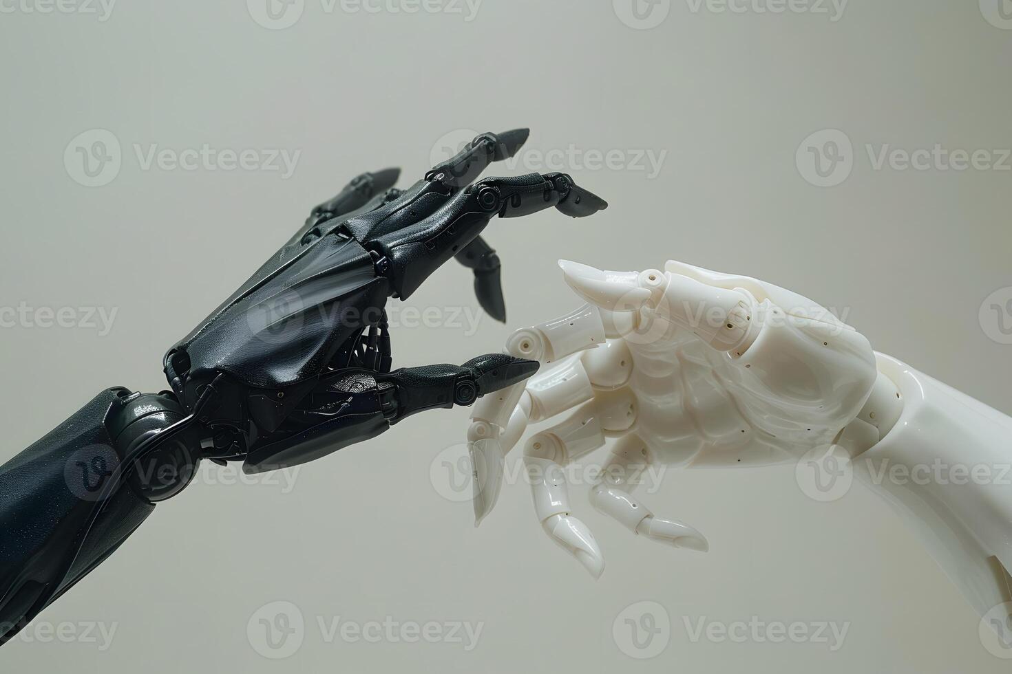 Human-Robot Connection Futuristic Concept of Artificial Intelligence and Technology Interaction photo