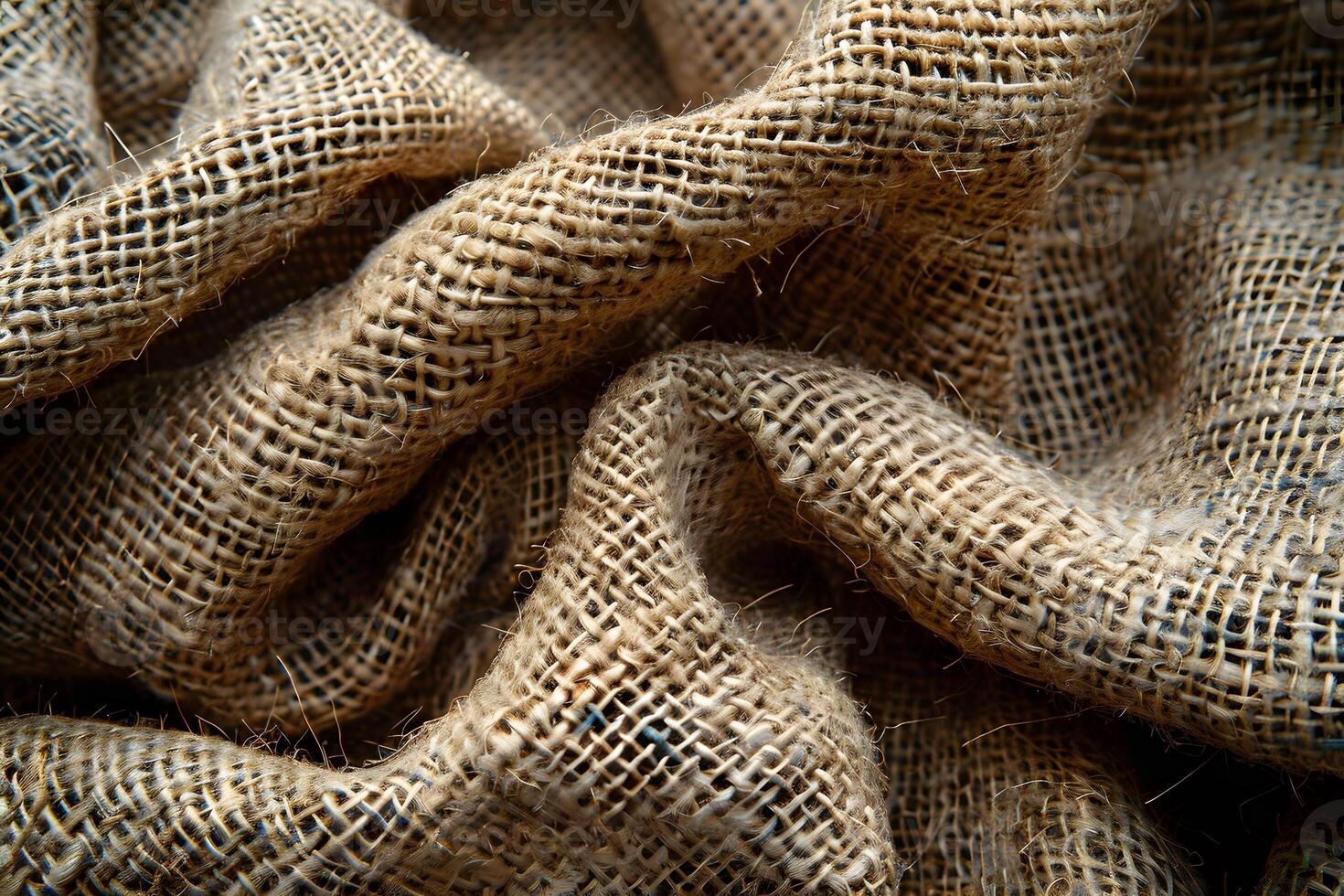 Textured Burlap Cloth Close-Up for Rustic Design and Craft Inspiration photo