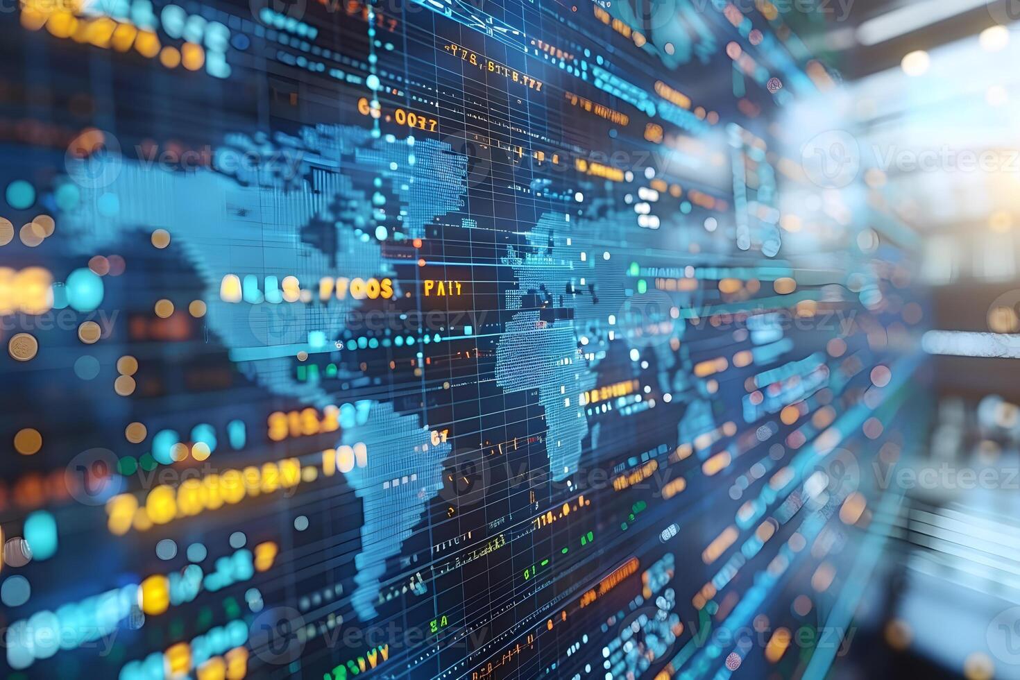 Global Network Technology and Data Visualization for Business Analytics photo