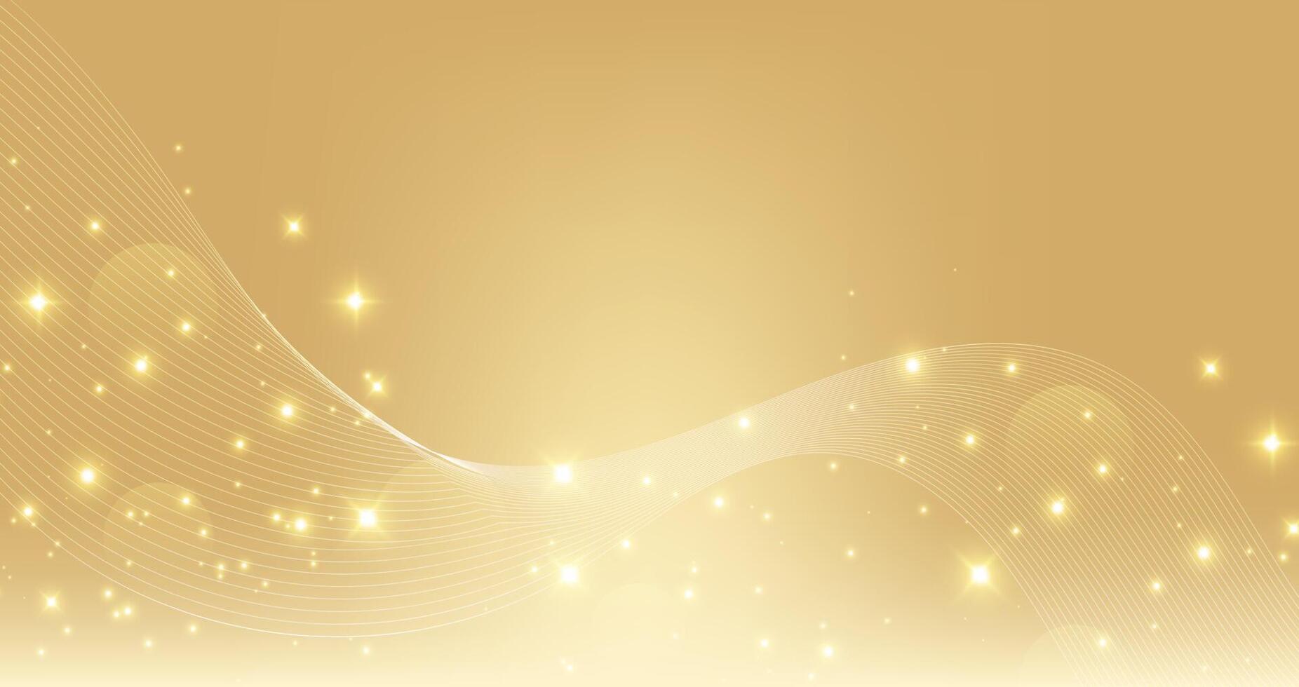 luxury gold bokeh background with realistic shine glare vector