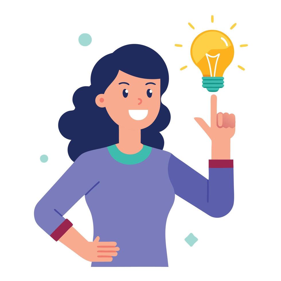 Professional Female Content Creator Writing Ideas and Articles vector