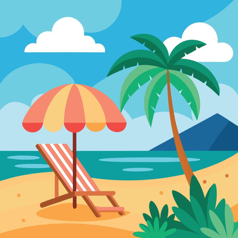 nice Beach concept scene in the background vector
