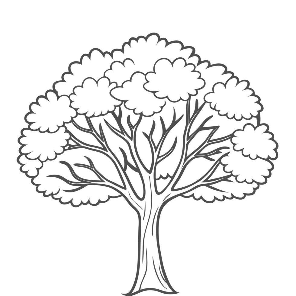 tree outline for kids vector