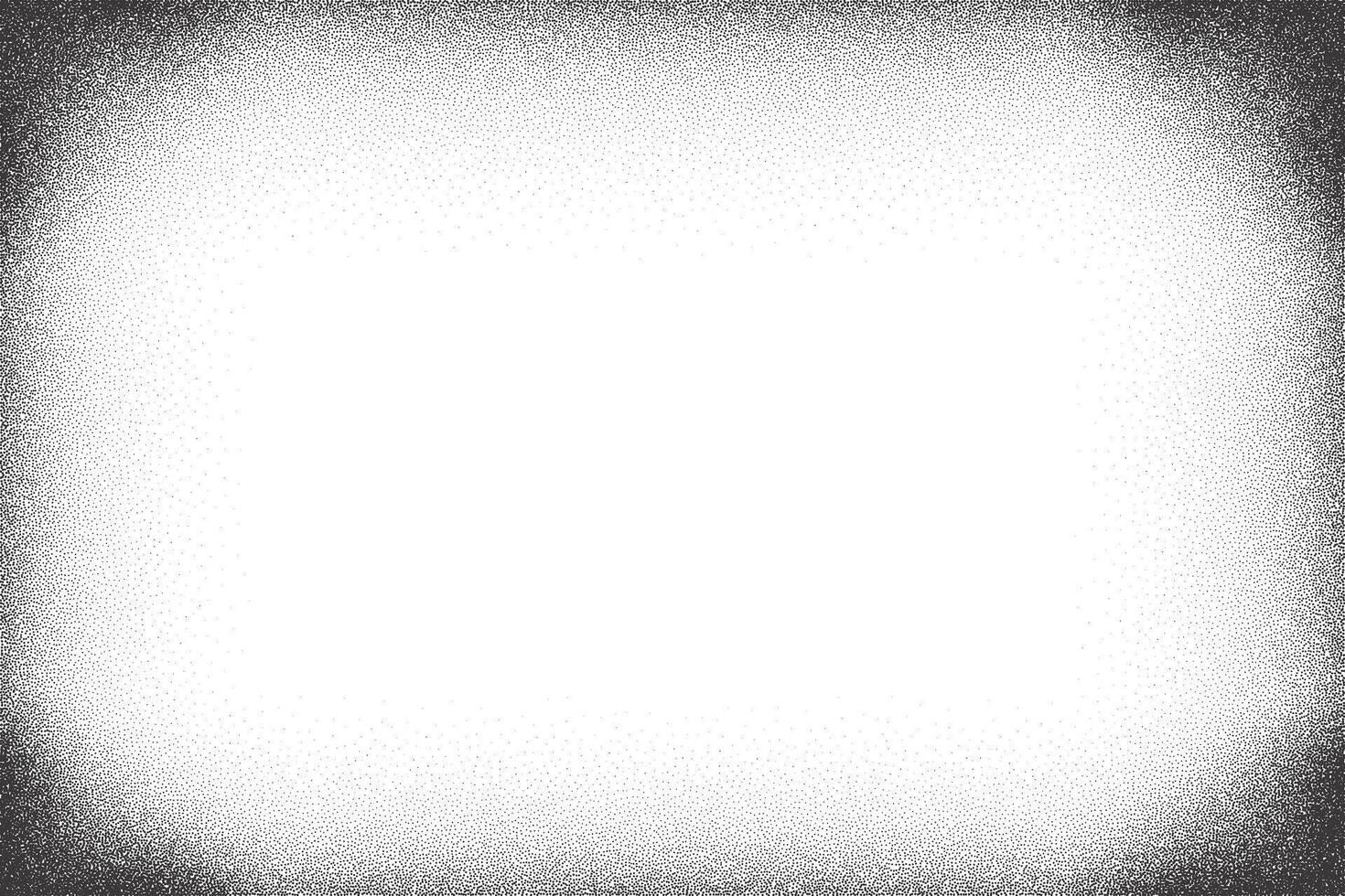 Grainy gradient background. Noisy stipple frame with fade effect. Grunge border with sand vintage texture. Abstract halftone gradation. Retro design template. vector