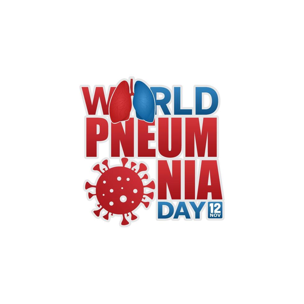 World Pneumonia Day, with a lung and virus illustration design on a white background vector