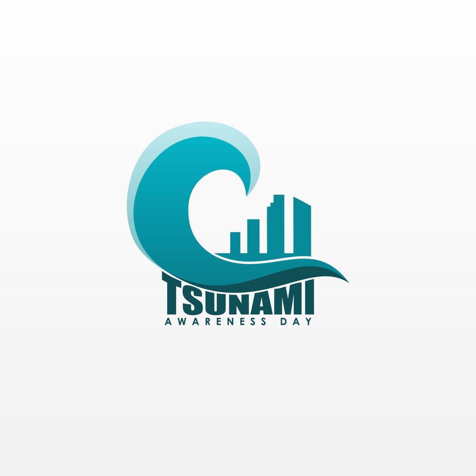 World Tsunami Awareness Day, sea wave icon illustration vector