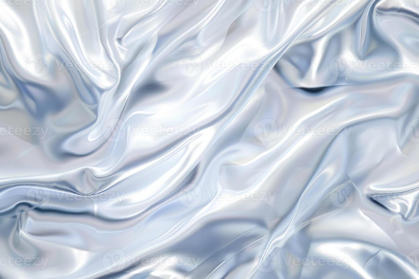 Abstract Draped Silver Fabric with Soft Light Reflection photo