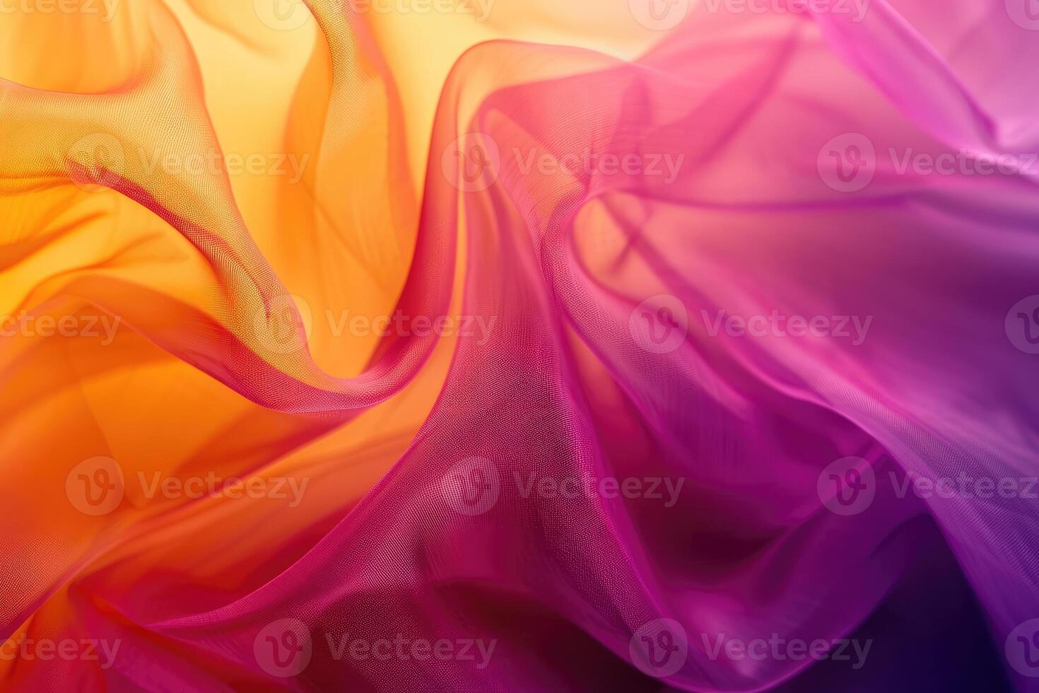 Abstract Draped Yellow and Purple Sheer Fabric photo
