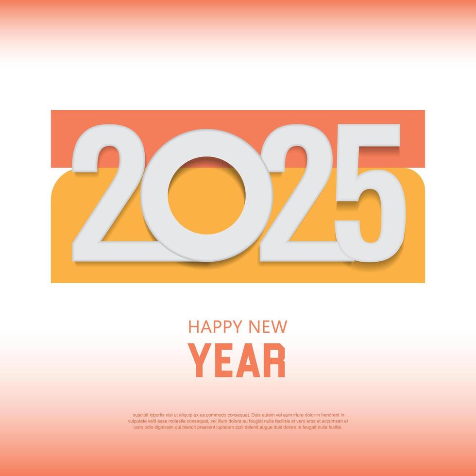 2025 Wish you Happy new year with number concept greeting vector