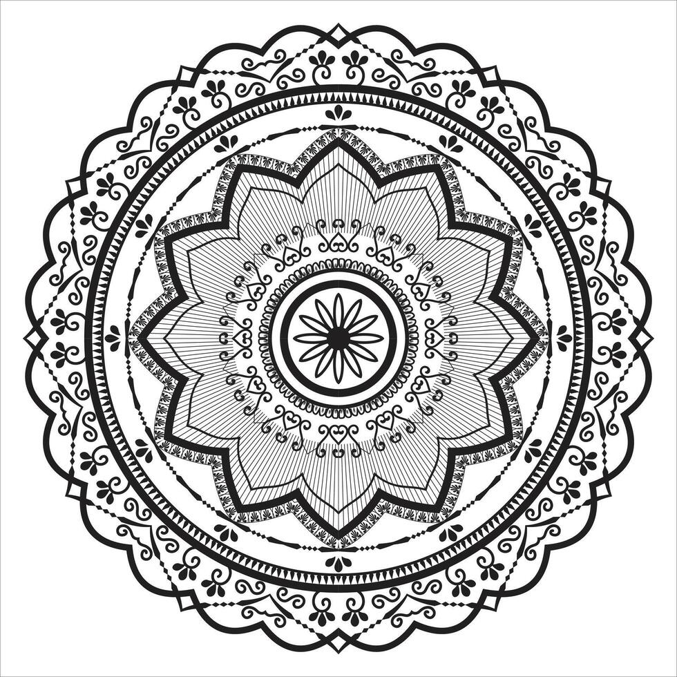 Sophisticated Ornamental Mandala Linear Illustrator Design vector