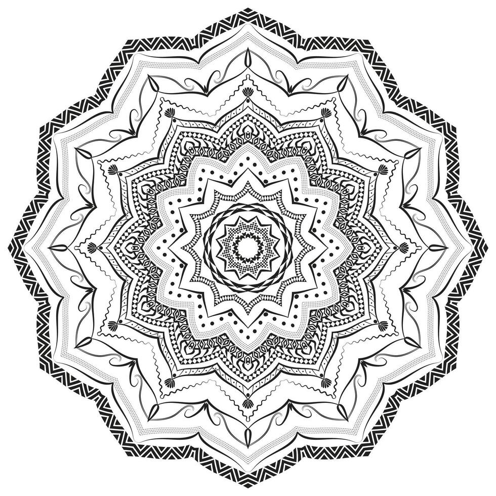 Decorative Linear Mandala Patterns Collection vector