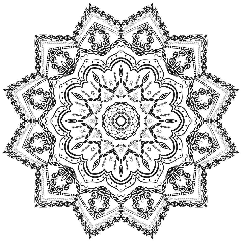 Ornamental Mandala Linear Art Patterns vector