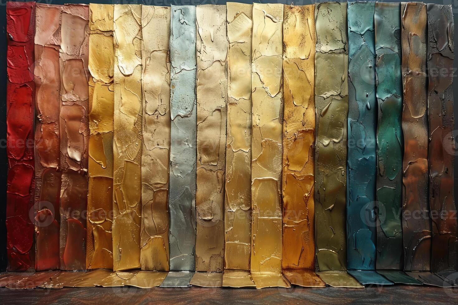 Abstract Metallic Paint Stripes with Textured Surface photo