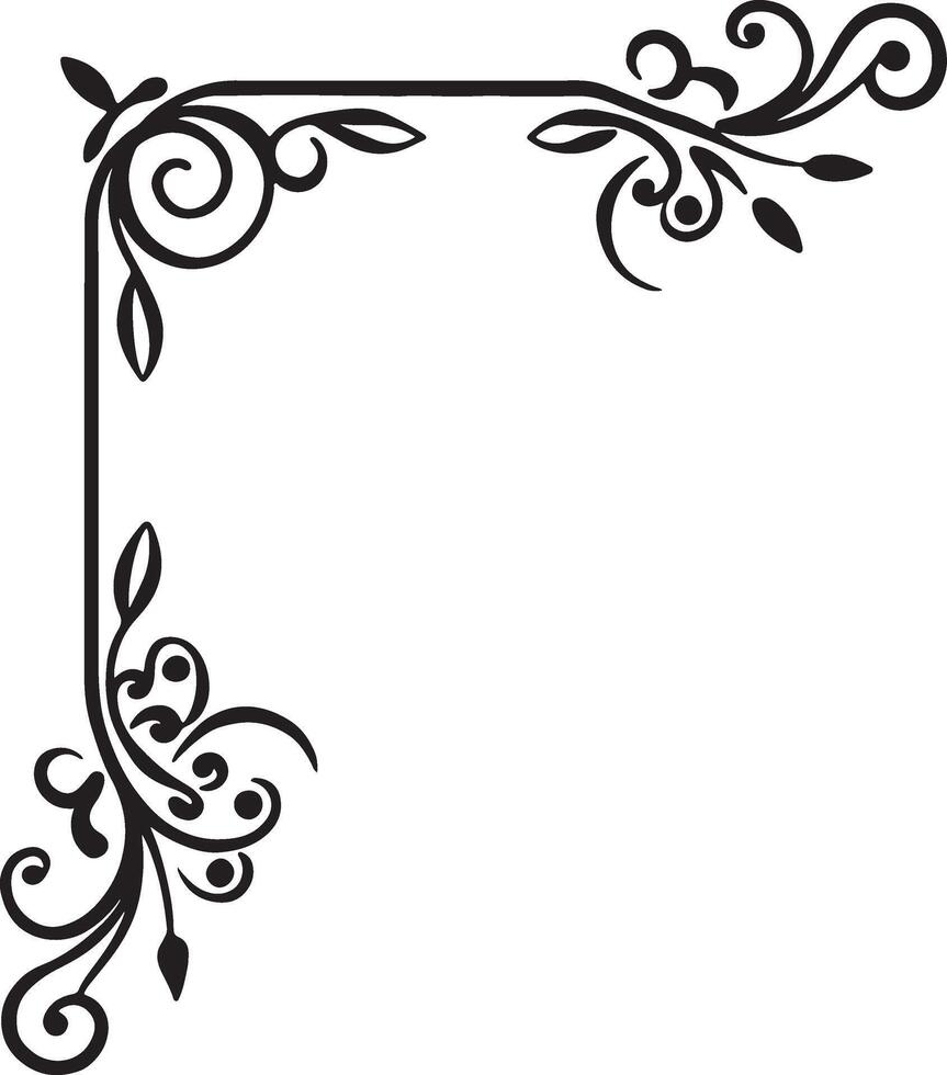 A black and white floral border vector