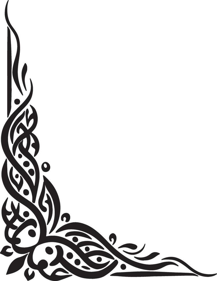 Arabic decorative border with swirls and swirls vector