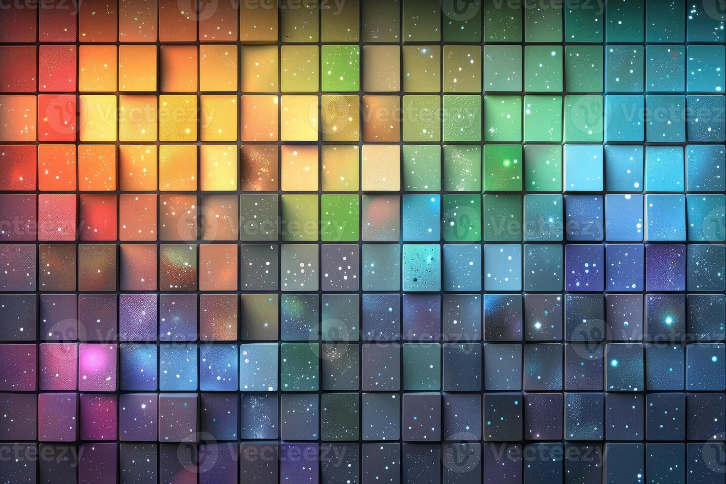 Colorful squares of different colors on a wall photo