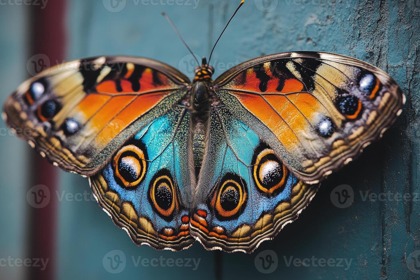 A butterfly with many colors on it photo